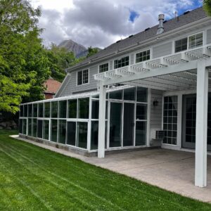 Four season sunroom and pergola addition Draper Utah - alternate exterior angle - Four Seasons Home Improvements