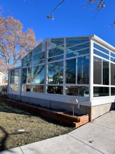 Custom swimming pool enclosure Sandy Utah - exterior glass walls - Four Seasons Home Improvements